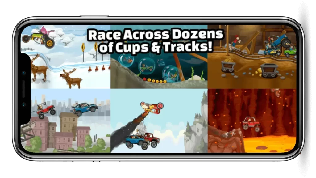 Unlimited stages & tracks in HIll Climb Racing 2 For IOS